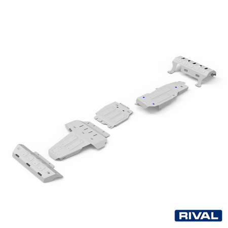 Ensemble de plaques de protection (Biellettes de direction, Tuyau d’échappement, Moteur, Boîte de vitesses, Boîte de transfert, Réservoir de carburant) Jeep Wrangler 2007-2018; 2,8 l. / diesel